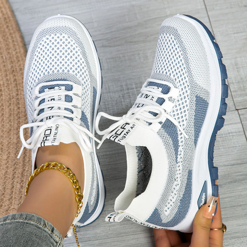 Women's Sporty Flyknit Mesh Shoes Low-cut Lightweight Casual And Versatile