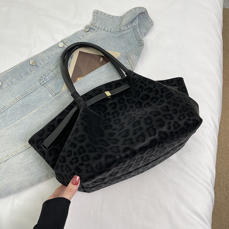 Retro Suede Tote Handbag Commuter Shoulder Bag