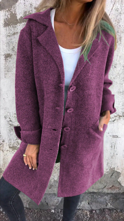 Manteau mi-long à boutonnage simple