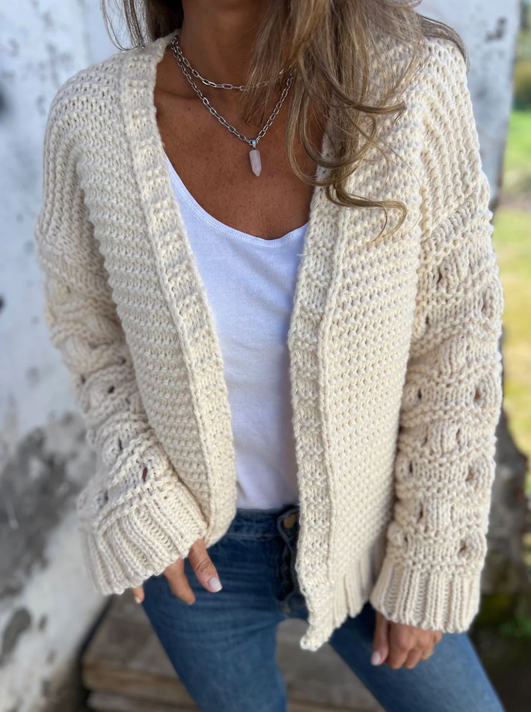 Cardigan d'hiver uni tendance
