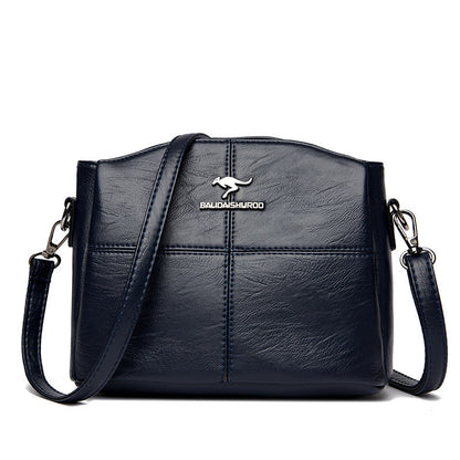 Korean-style Womens Shoulder Soft Leather Versatile Design Large Capacity And Embroidered Crossbody Bag