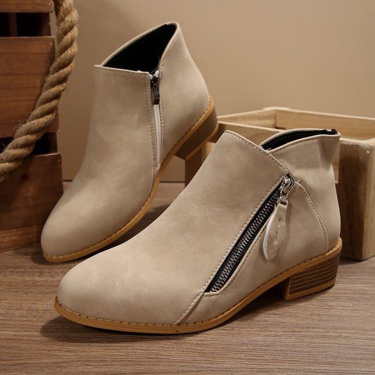 Bottines à talons épais et bout pointu