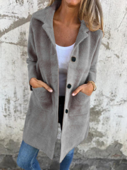 Manteau mi-long à boutonnage simple