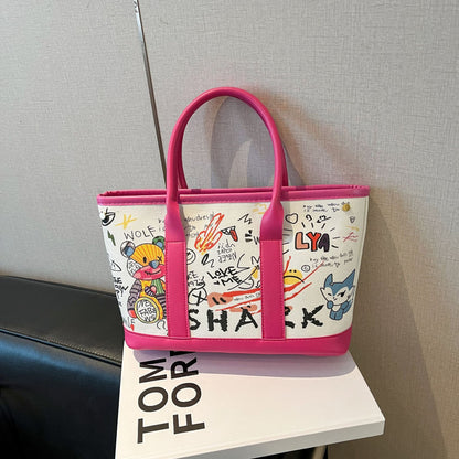 Womens Stylish Personalized Graffiti Crossbody Bag