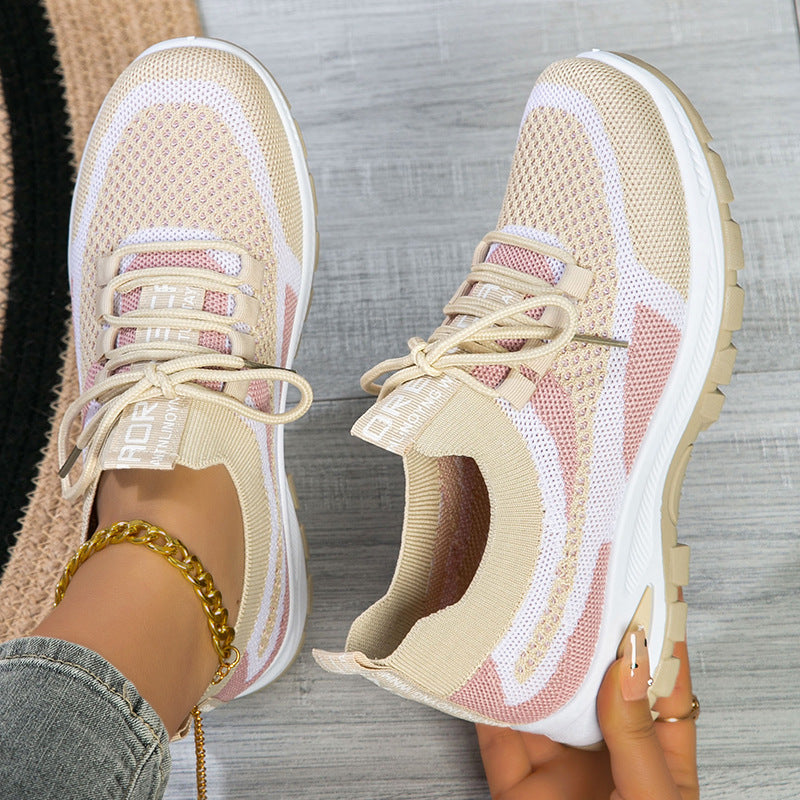 Women's Sporty Flyknit Mesh Shoes Low-cut Lightweight Casual And Versatile