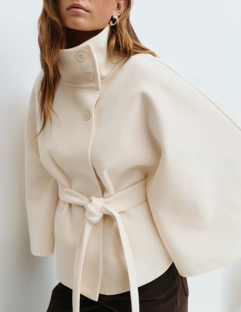Manteau chauve-souris avec ceinture tendance