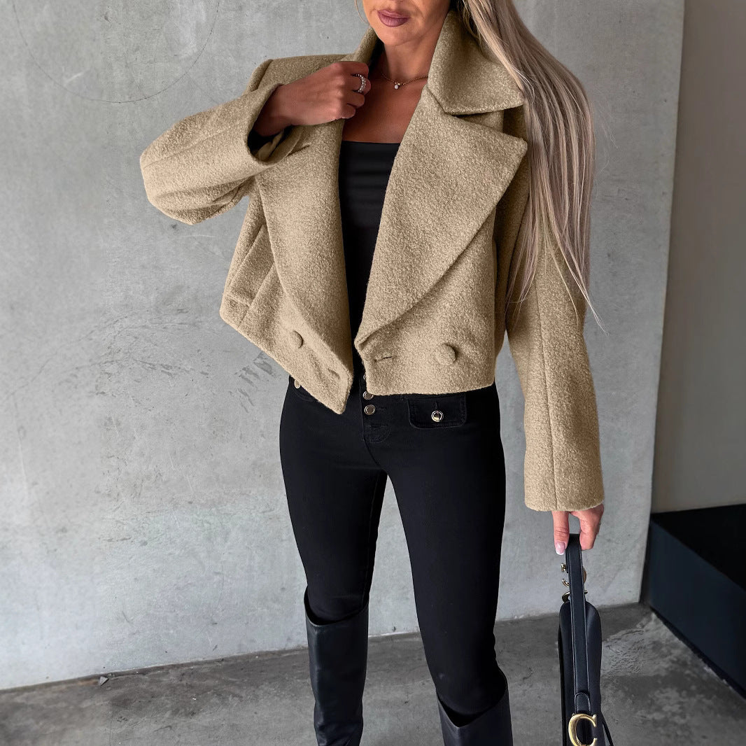 Manteau oversize court en laine tendance