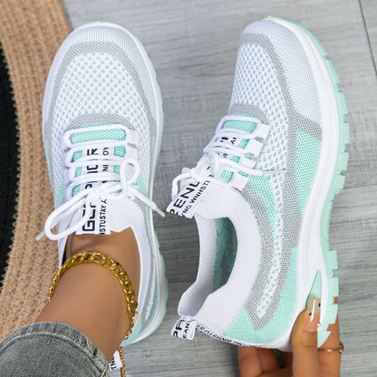 Women's Sporty Flyknit Mesh Shoes Low-cut Lightweight Casual And Versatile