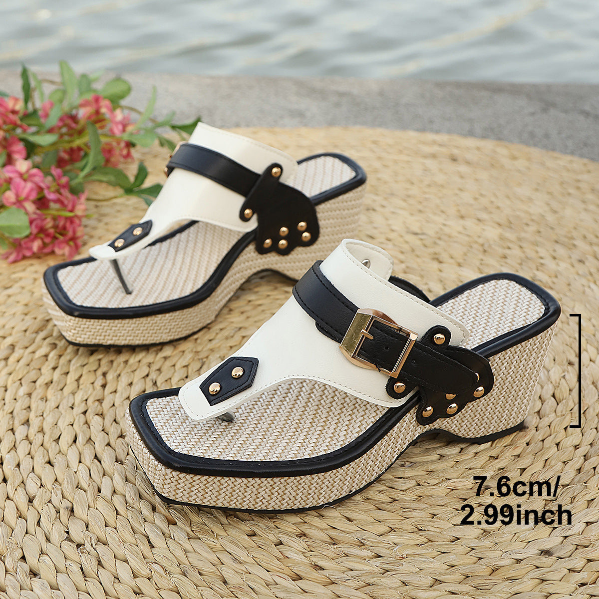Mules boucle ardillon métallique