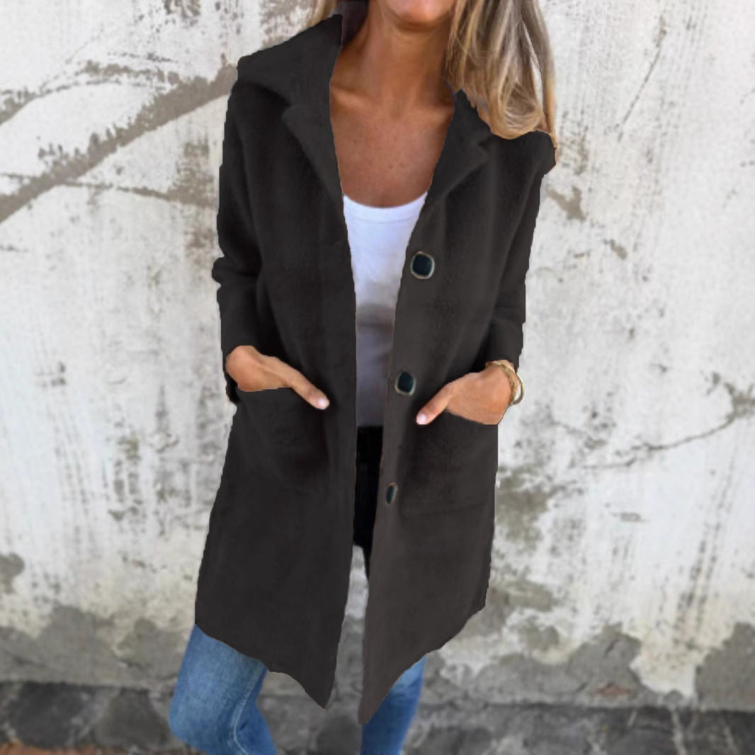 Manteau mi-long à boutonnage simple