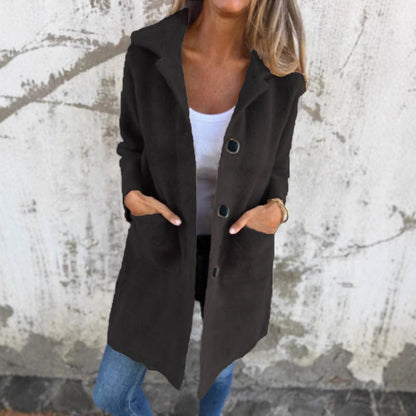Manteau mi-long à boutonnage simple