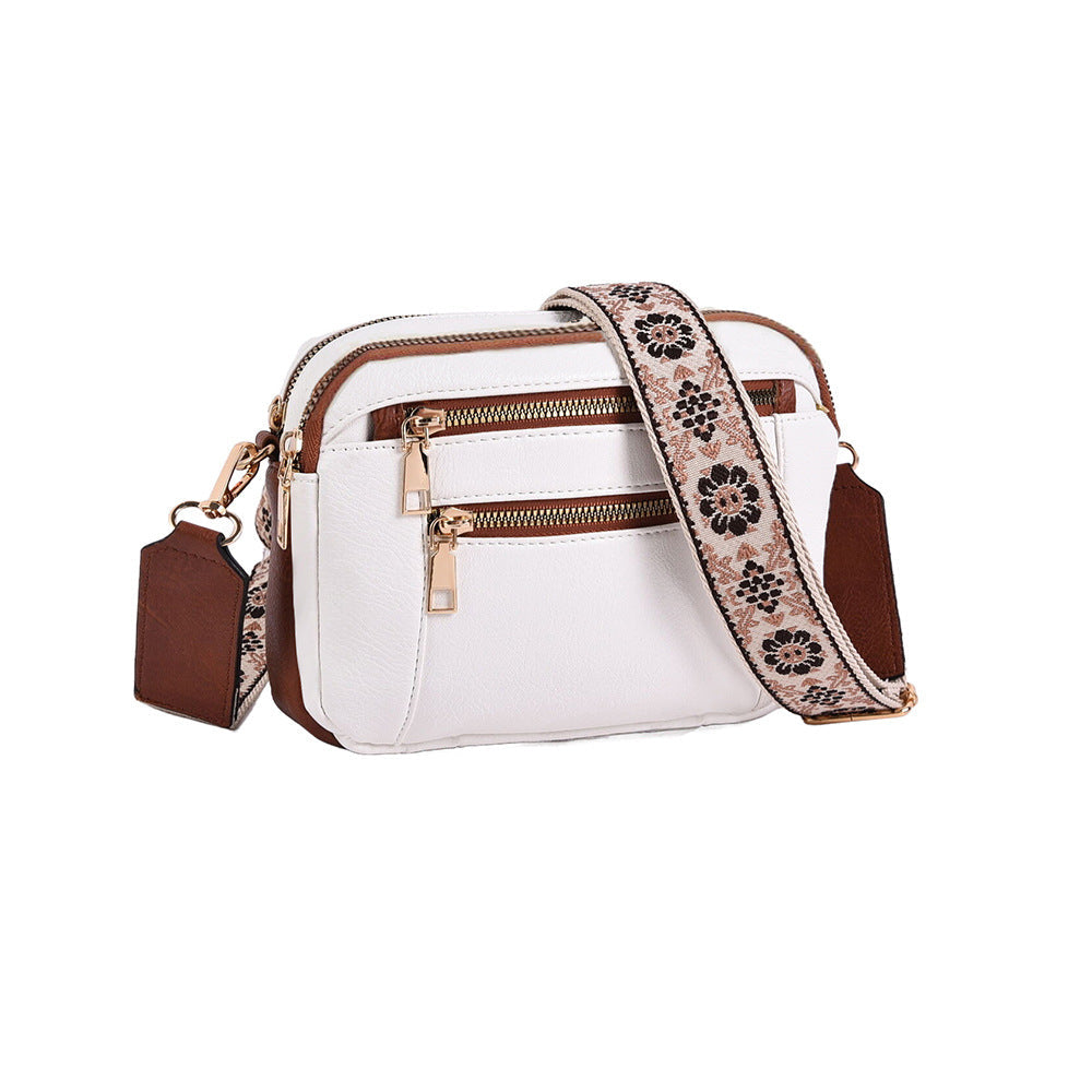 Sac bandoulière multifonction color-block en PU