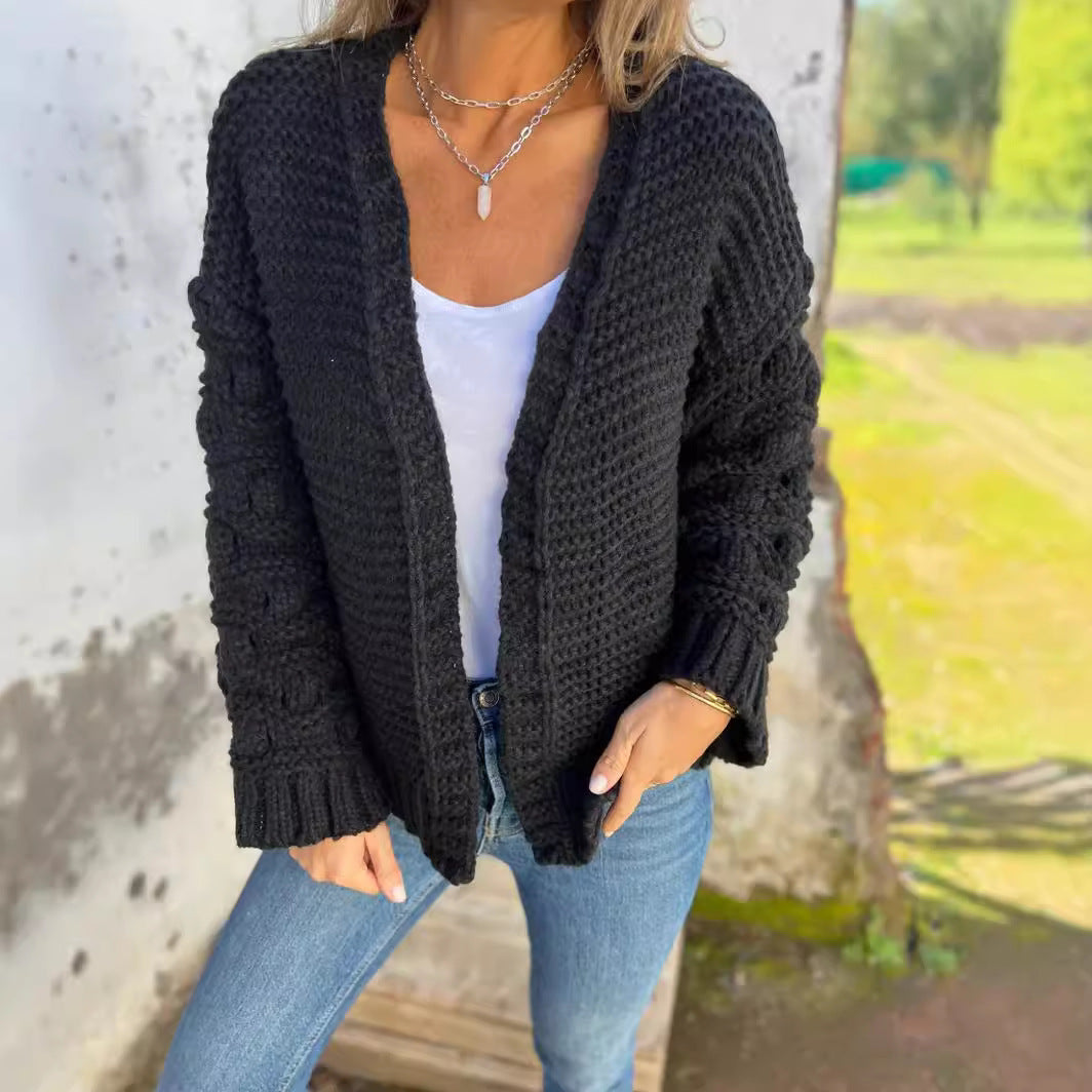Cardigan d'hiver uni tendance