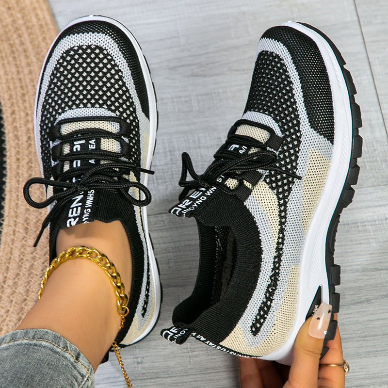 Women's Sporty Flyknit Mesh Shoes Low-cut Lightweight Casual And Versatile