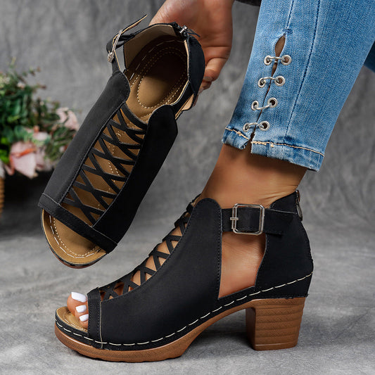Sandales à talons épais et stylées