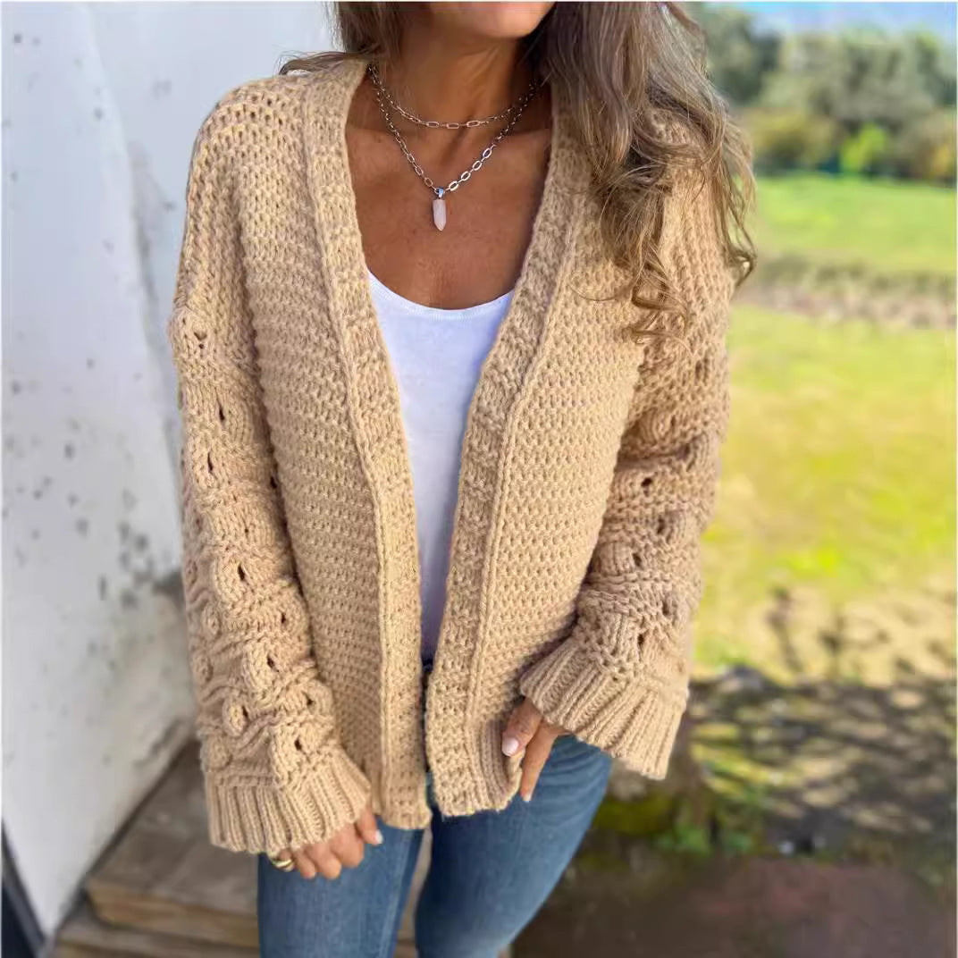 Cardigan d'hiver uni tendance