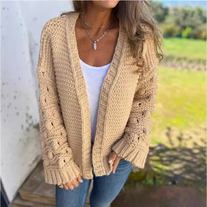 Cardigan d'hiver uni tendance