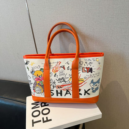 Womens Stylish Personalized Graffiti Crossbody Bag