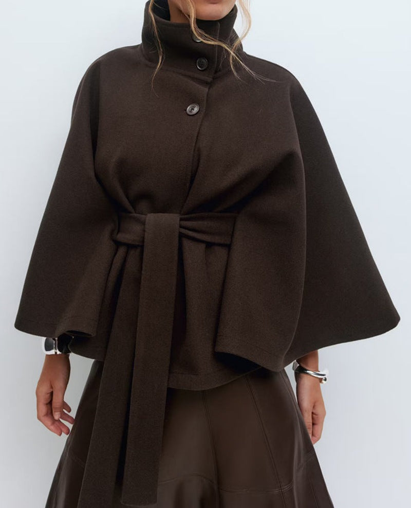 Manteau chauve-souris avec ceinture tendance