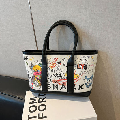 Womens Stylish Personalized Graffiti Crossbody Bag