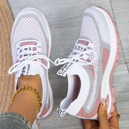 Women's Sporty Flyknit Mesh Shoes Low-cut Lightweight Casual And Versatile