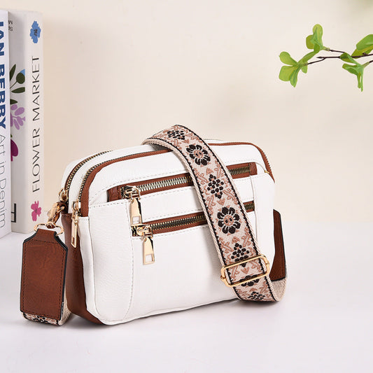 Sac bandoulière multifonction color-block en PU