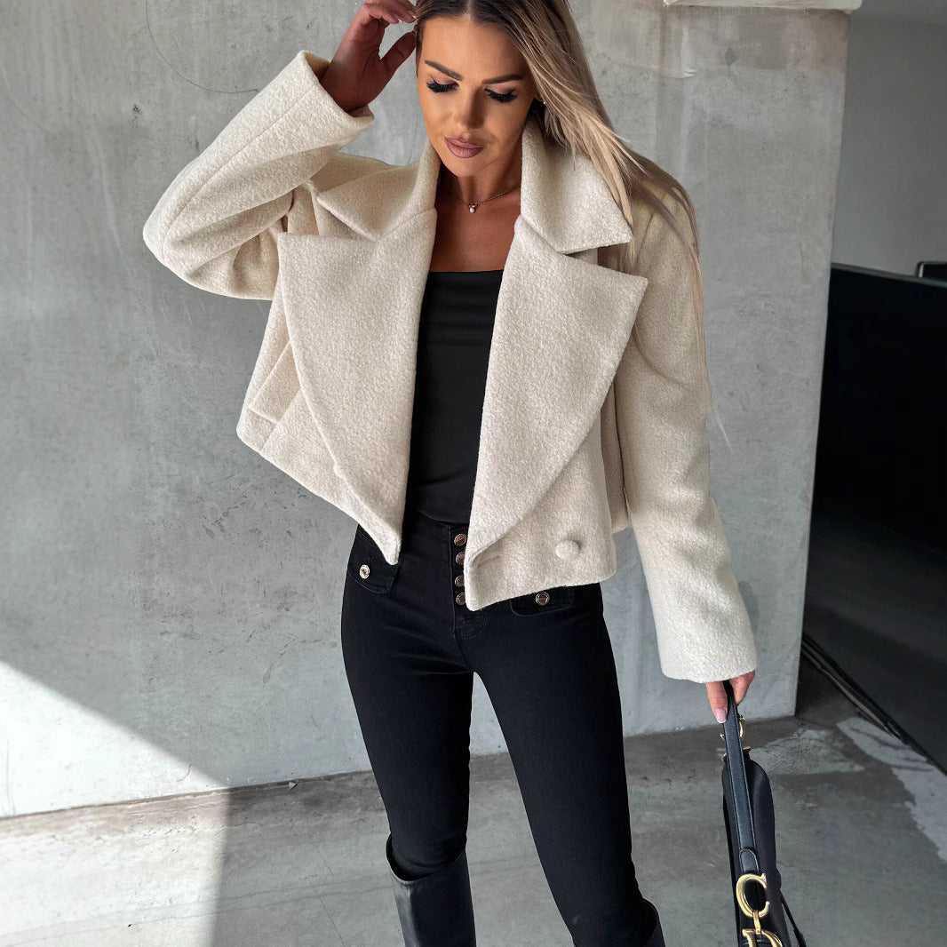 Manteau oversize court en laine tendance