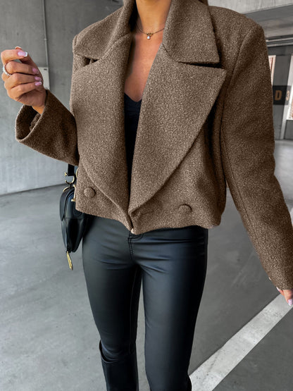 Manteau oversize court en laine tendance
