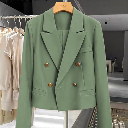 Womens Casual Retro Cropped Western-style Blazer