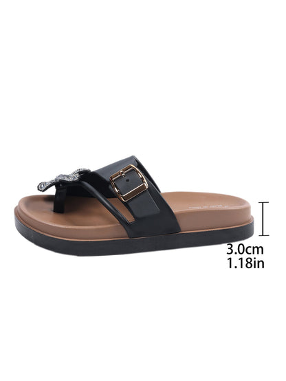 Women Flower Decor Slide Sandals Comfort Flats