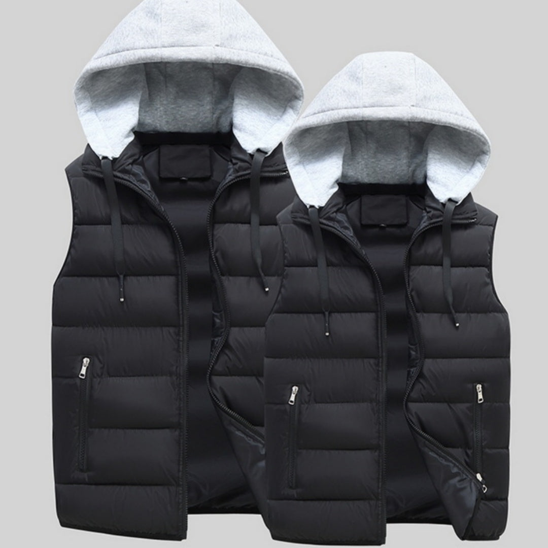Gilet d'hiver à capuche ample