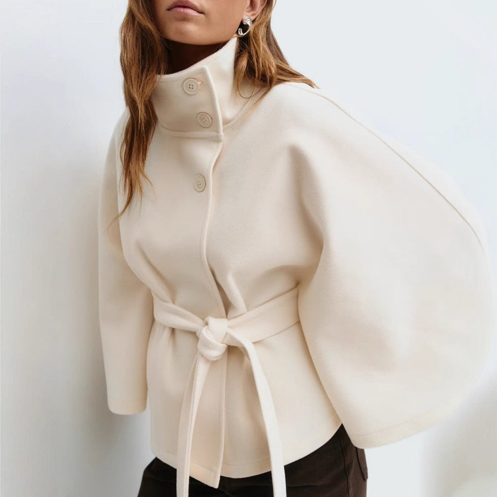 Manteau chauve-souris avec ceinture tendance