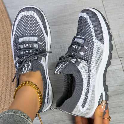 Women's Sporty Flyknit Mesh Shoes Low-cut Lightweight Casual And Versatile
