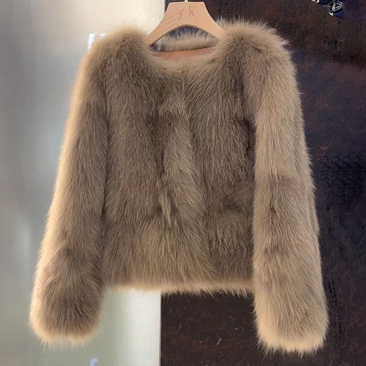 Nouveau manteau en fourrure de renard