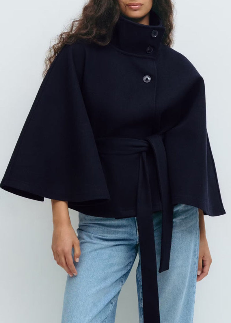 Manteau chauve-souris avec ceinture tendance