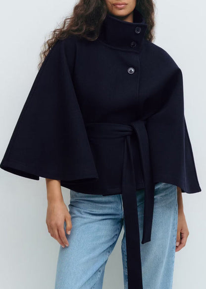 Manteau chauve-souris avec ceinture tendance