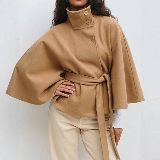 Manteau chauve-souris avec ceinture tendance