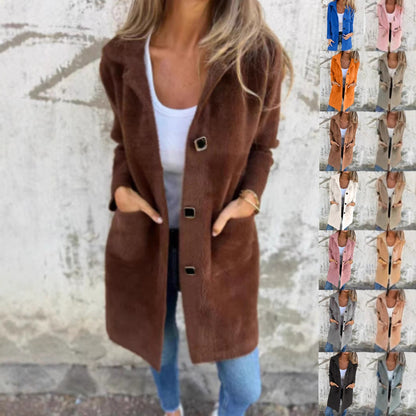 Manteau mi-long à boutonnage simple