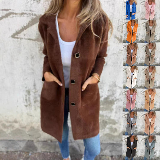 Manteau mi-long à boutonnage simple