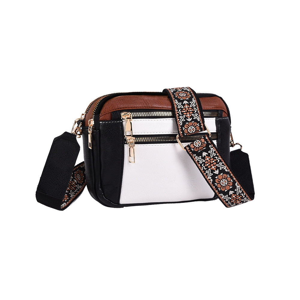 Sac bandoulière multifonction color-block en PU