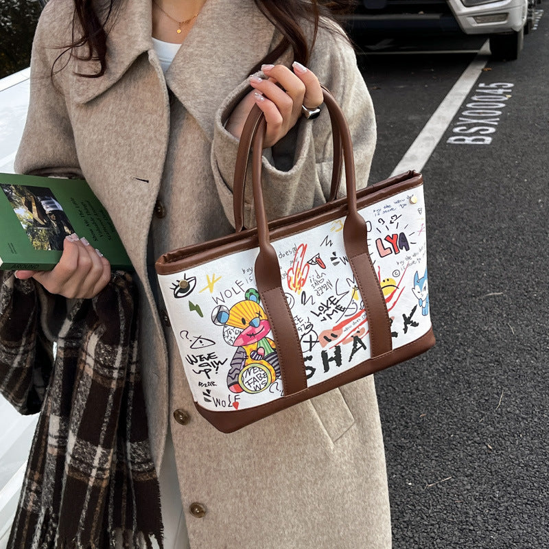 Womens Stylish Personalized Graffiti Crossbody Bag