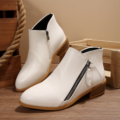 Bottines à talons épais et bout pointu
