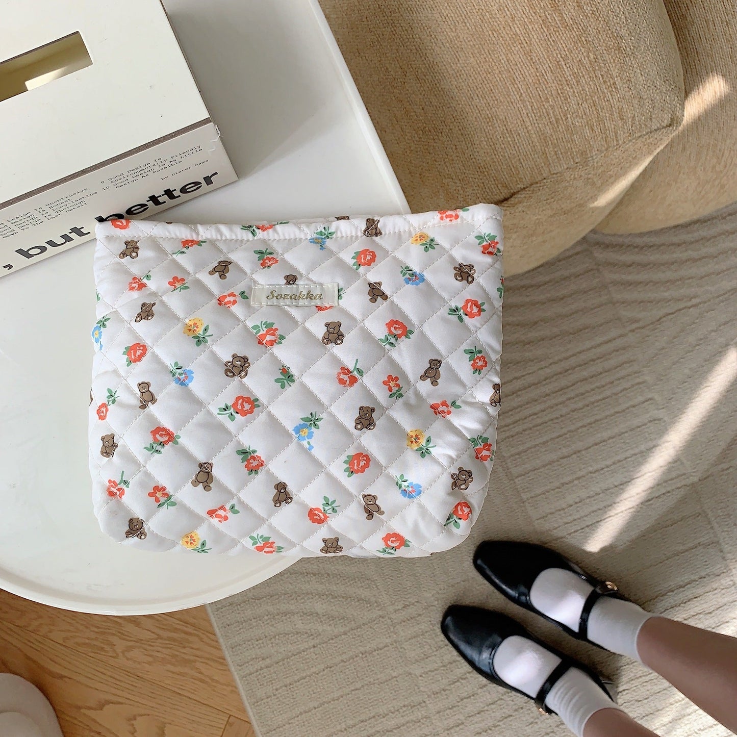 Trousse de maquillage matelassée
