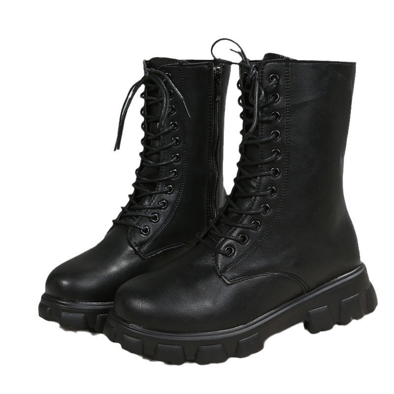 Bottines blanches à bout rond