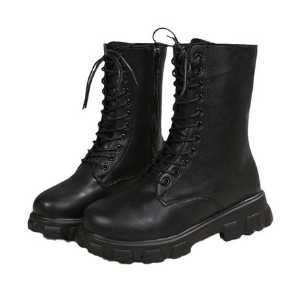 Bottines blanches à bout rond