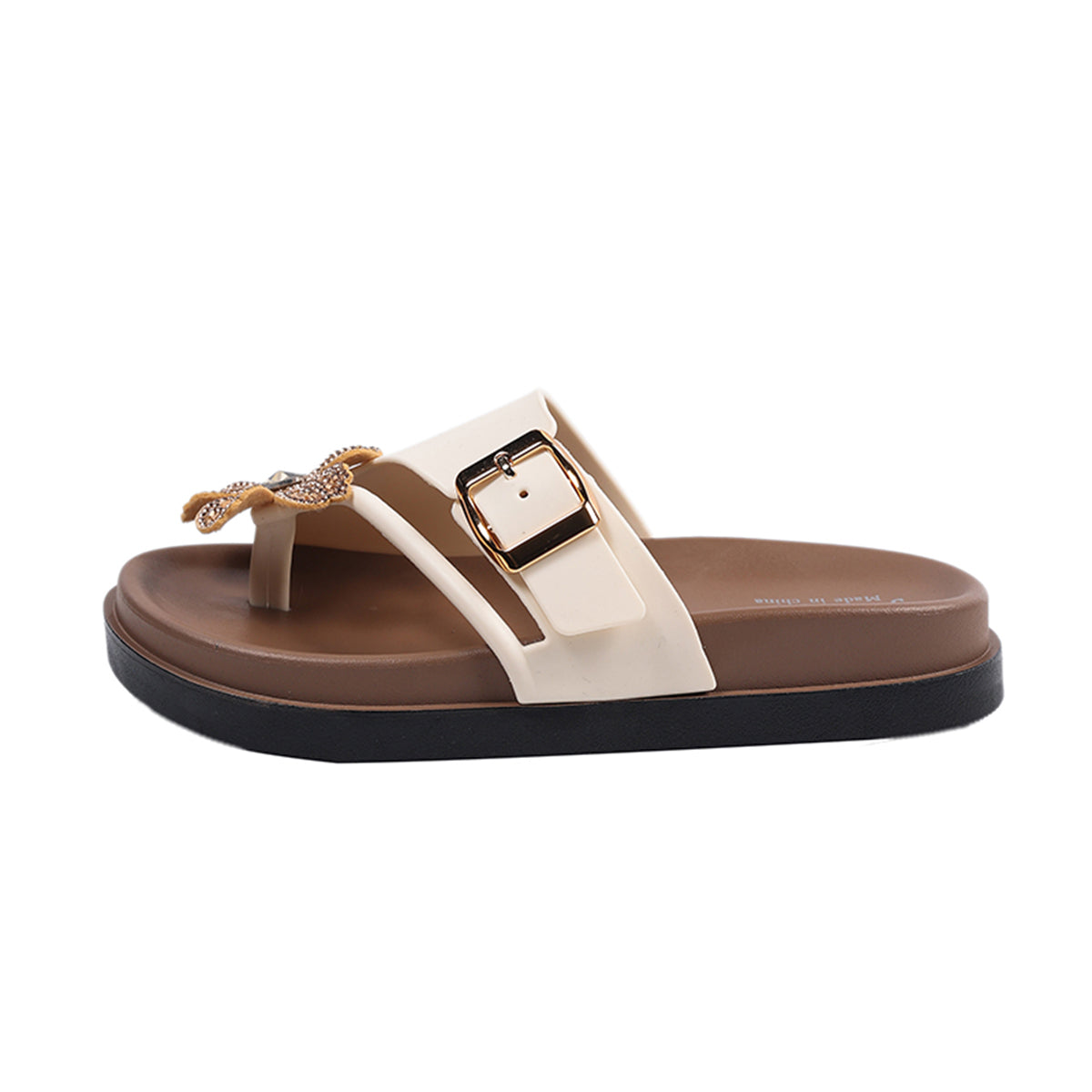 Women Flower Decor Slide Sandals Comfort Flats