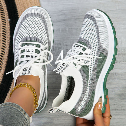 Women's Sporty Flyknit Mesh Shoes Low-cut Lightweight Casual And Versatile